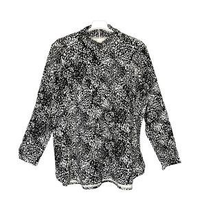 Chico's Pima Textured Mock Neck Tunic Rounded Hem Zip Back Closure Size 4 US 20